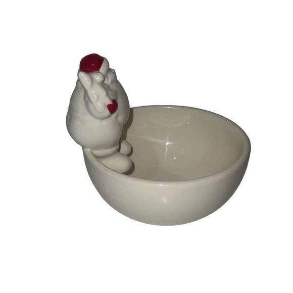 Mud Pie Ceramic Candy Dish 3D Santa Sits Ho Ho Ho Christmas Trinket Bowl Holiday - Picture 2 of 9